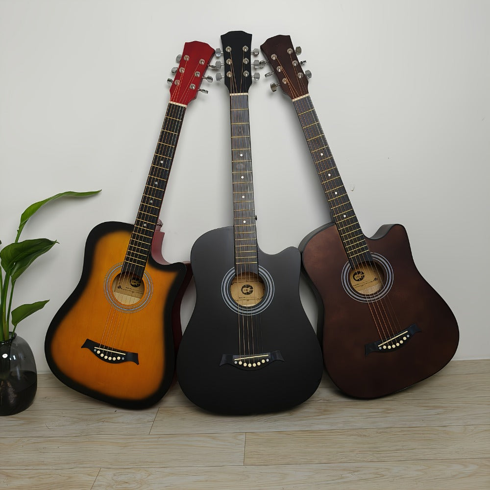 38-Inch Matte Acoustic Guitar Kit with Gig Bag and Accessories detail image - detail view 9