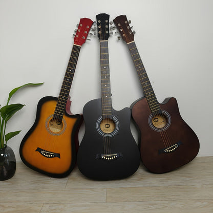 38-Inch Matte Acoustic Guitar Kit with Gig Bag and Accessories detail image - detail view 9