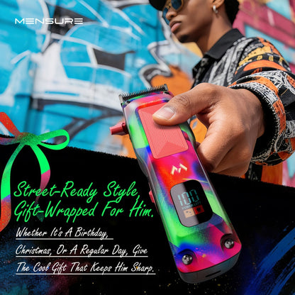 Graffiti Hair Clipper Kit with 7500 RPM Motor, Ten Color-Coded Guide Combs, Storage Case and Grooming Accessories