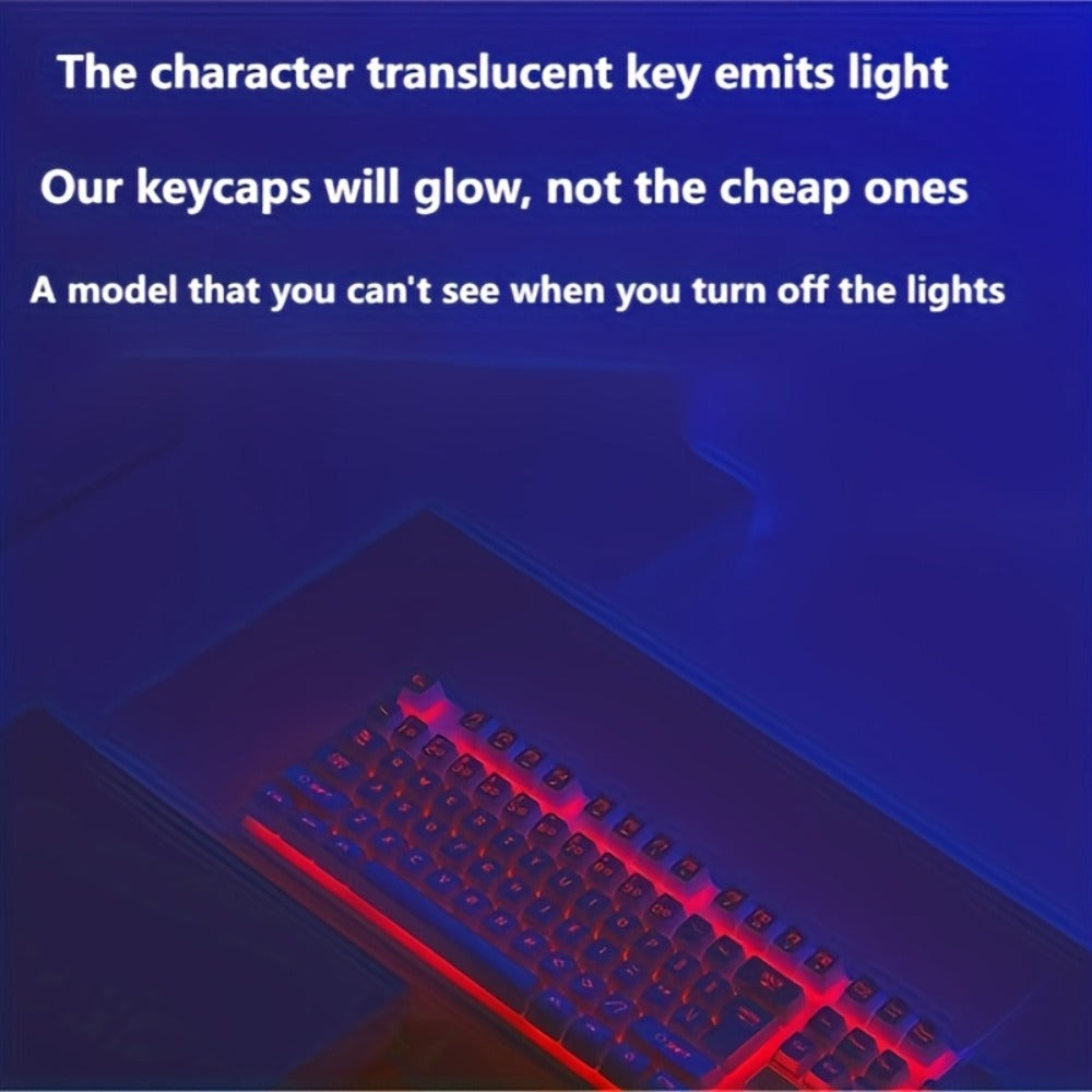 White Wired Keyboard and Mouse Set with Floating Keycaps, Volume Roller and Multiple Backlight Effects