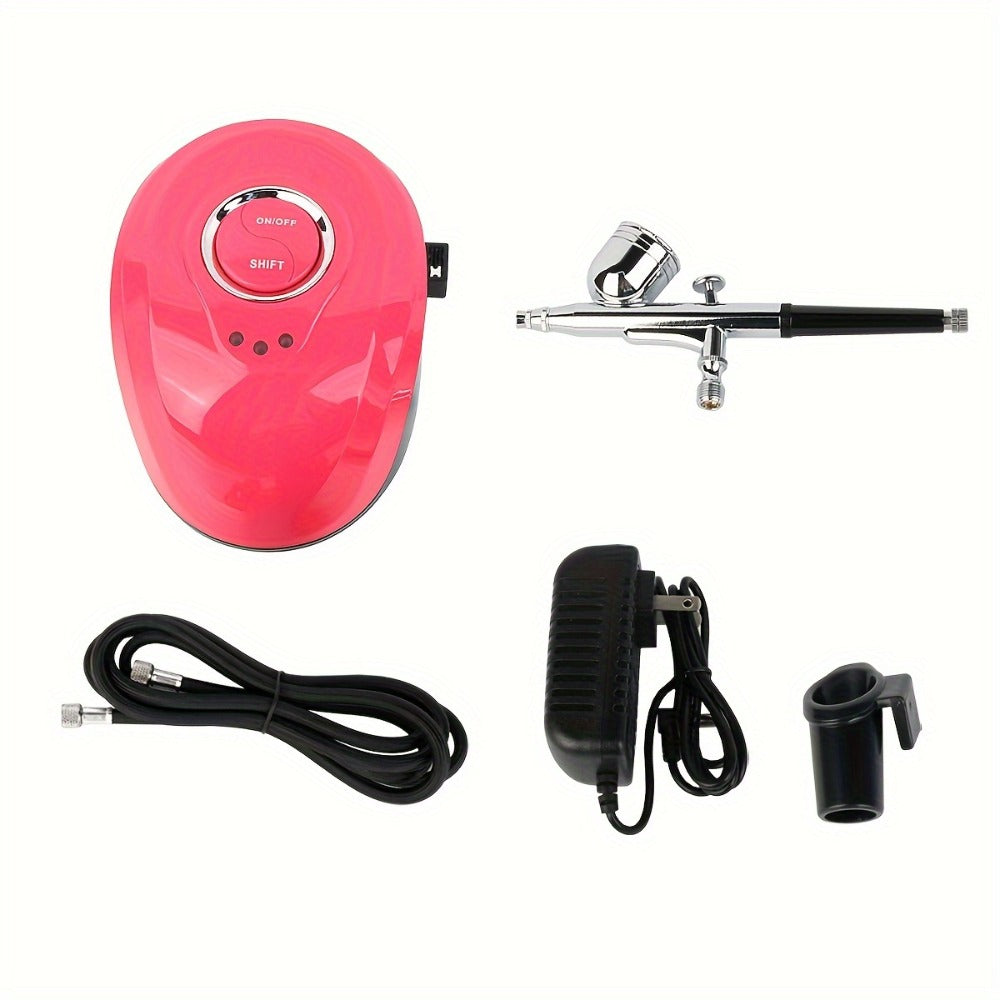 Mini Air Compressor and Airbrush Kit with White or Red 19B Model Options and 120 x 90 x 70 mm Pictured Base