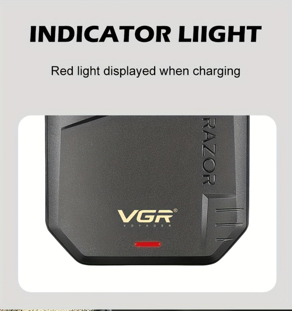 Electric Shaver VGR Cordless Foil Razor with USB Rechargeable Power in Black, Models V-363 or V-375