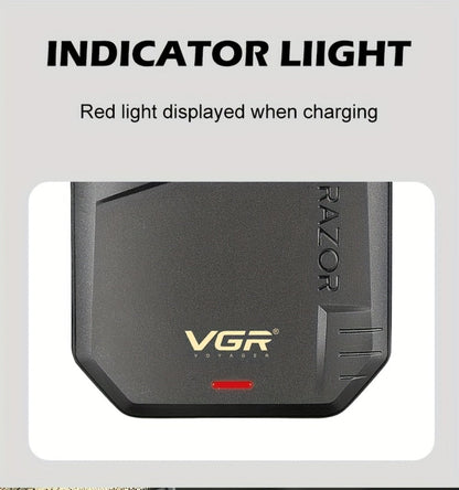 Electric Shaver VGR Cordless Foil Razor with USB Rechargeable Power in Black, Models V-363 or V-375