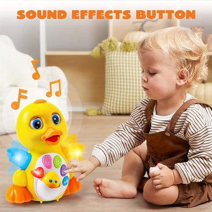 Dancing Walking Musical Duck Baby Toy with Music & Lights – Interactive Light Up Learning Toy for Infants & Toddlers 6 Months+, Sensory Crawling & Walking Toy, Perfect Christmas & Baby Shower Gift