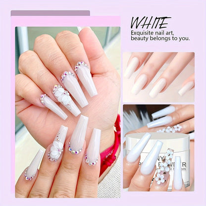Clear Pink White Acrylic Nail Powder 4oz No Lamp Needed – Polymer Formula for Nail Extensions Sculpting 3D Nail Art Overlays Beginner & Professional System