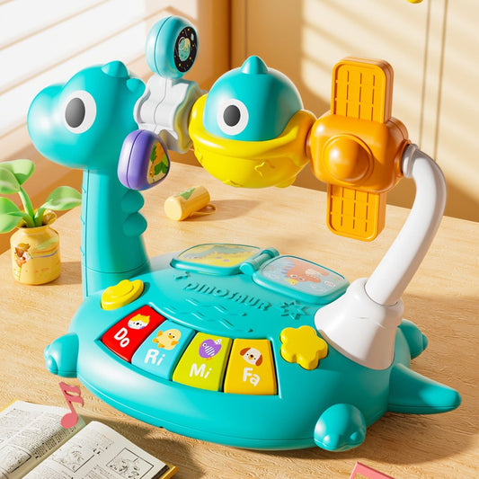 Dinosaur Piano Toy for Kids – Rotatable Smart Music Box with Space Theme, Mini Electronic Musical Instrument for Toddlers, Fun Learning Toy Gift for Boys & Girls