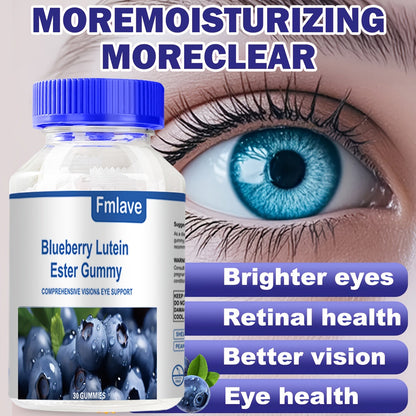 Lutein Eye Health Gummies Blueberry 30-Day Supply - Vision Clarity & Blue Light Protection Eye Vitamins for Kids & Adults - Individually Packed Chewable Eye Supplement 30 Count