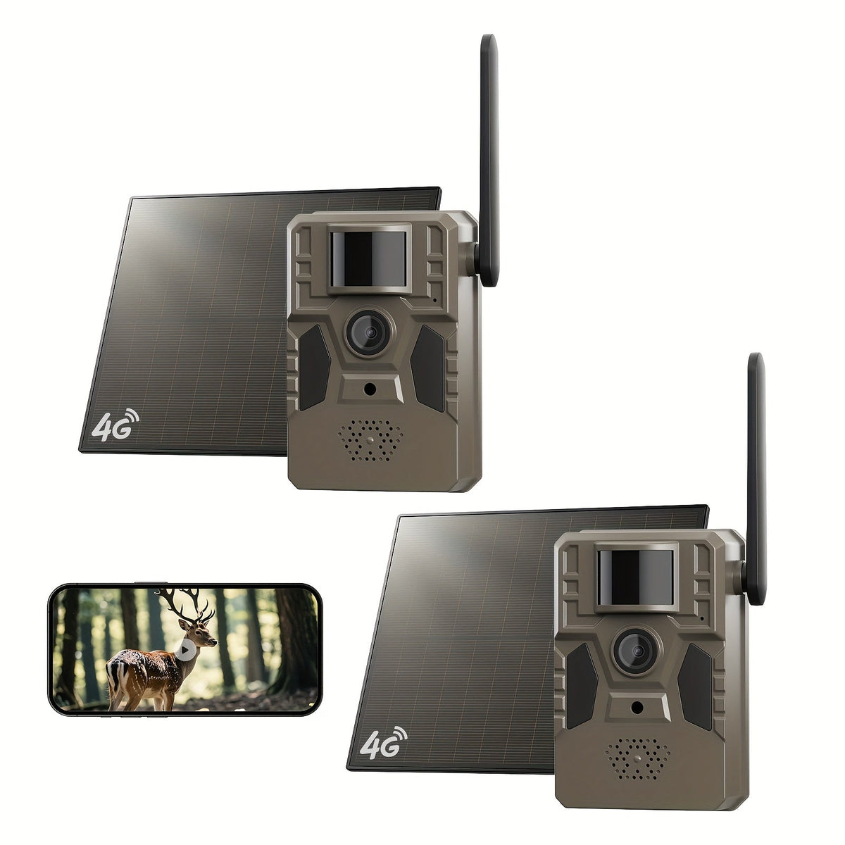 4G Cellular Trail Camera 2K No WiFi Required with Phone App Remote View, Wireless Game Camera for Deer Hunting