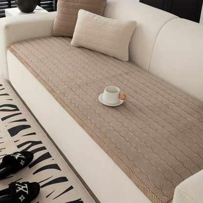 Sofa Cover Bohemian Short-Plush Quilted Panels for Armrest, Backrest and 2 to Large 4-Seater Sofas