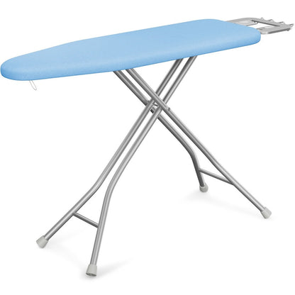 Ironing Board Full Size Adjustable Height Foldable Iron Board with 4-Leg Stand 4-Layer Thick Pad Iron Rest Safety Lock for Home Dorm Laundry Room