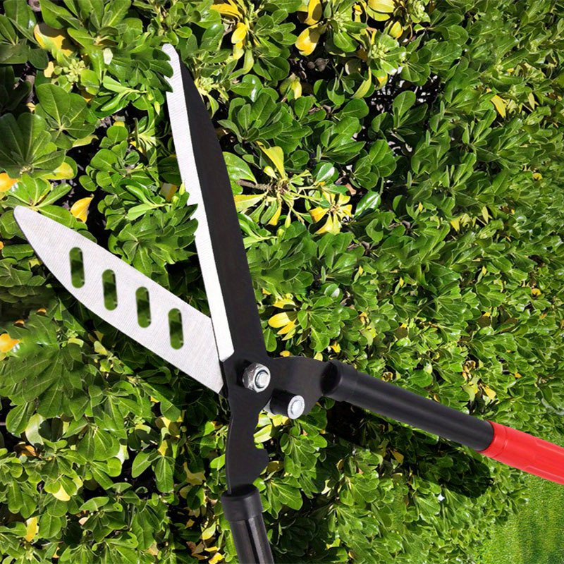 Long-Handle Hedge and Twig Shears, 20.4 Inches Overall with 10.8-Inch Blades and Red Grip Ends