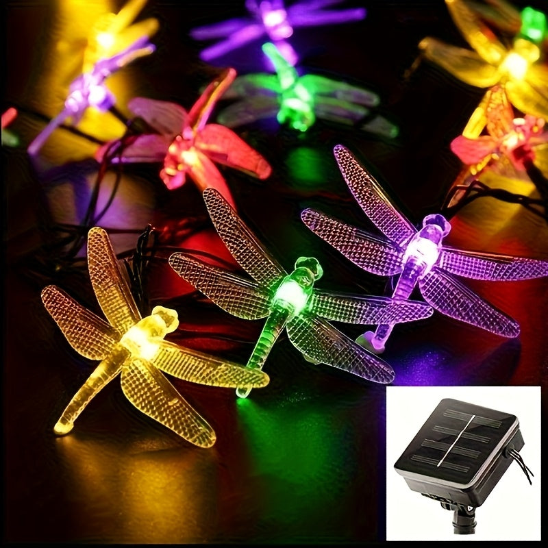 Solar Dragonfly String Lights Outdoor 30 LED 8 Modes