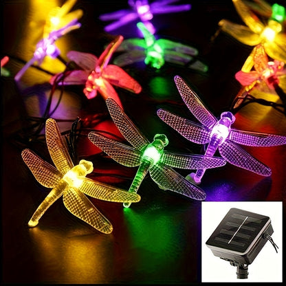Solar Dragonfly String Lights Outdoor 30 LED 8 Modes