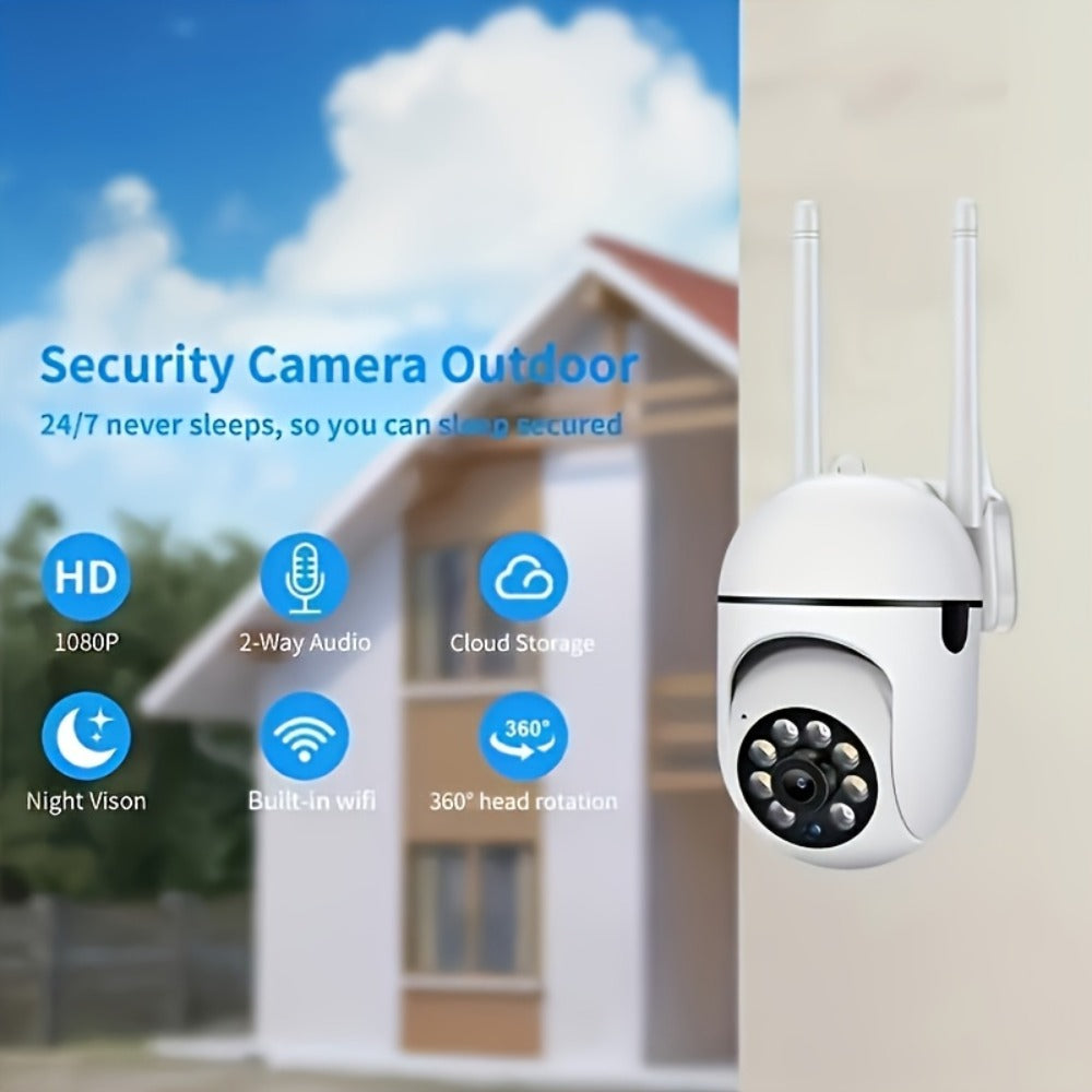 Security Camera 1080P USB-Powered Indoor Model with 360 Panoramic View, Two-Way Audio and SD or Cloud Storage