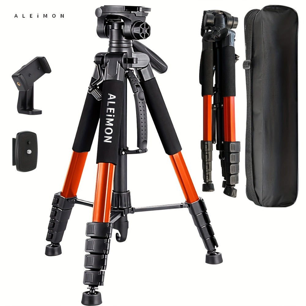 Aluminum Tripod 74 Inch Red 3-Section, ALEiMON 188cm Adjustable Camera Stand with Tote Bag for DSLR