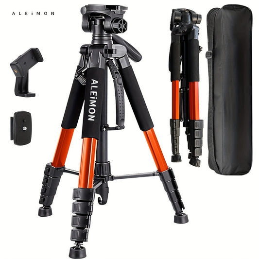 Heavy Duty Aluminum Tripod 74 Inch Red 3-Section, ALEiMON 188cm 14lb Capacity Adjustable Camera Stand with Tote Bag for DSLR, Mirrorless, Smartphone, Projector & Outdoor Photography