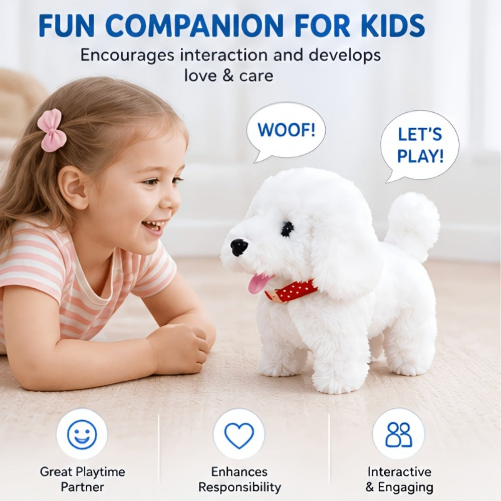 Robot Dog Toy for Kids Interactive Plush Puppy Walks Barks Wags Tail Smart AI Electronic Pet Realistic Sounds Stuffed Dog Gift for Boys Girls Ages 3+ Birthday Christmas