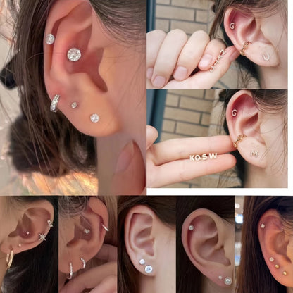 Ear Piercing Gun Kit 37pcs Professional Set — 24 Stainless Steel Earrings, 12 Crown Earrings, Safe One-Click DIY Ear Piercing Tool for Women, Girls & Teens at Home or Salon