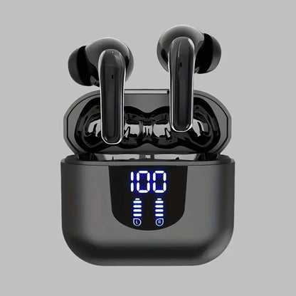 Bass Stereo Wireless Earphones Bluetooth 5.4, 40-Hour Playtime In-Ear Earbuds with Noise Cancelling Mic & LED Display, Touch Control Type-C Charging, Compatible with Laptop Tablet Phone, Sport Exercise