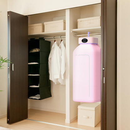 Portable Clothes Dryer with Tall Foldable Fabric Cabinet in Pink, Khaki or Purple Checkout Colors
