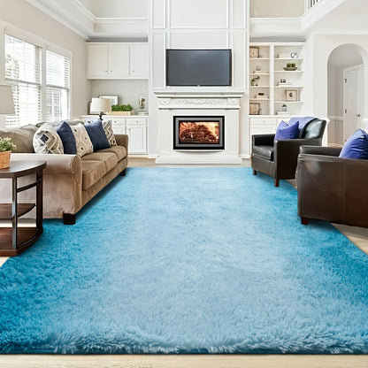 Gradient and Solid-Color Plush Shag Area Rug in 4 x 6, 5 x 8 or 6 x 9-Foot Checkout Options