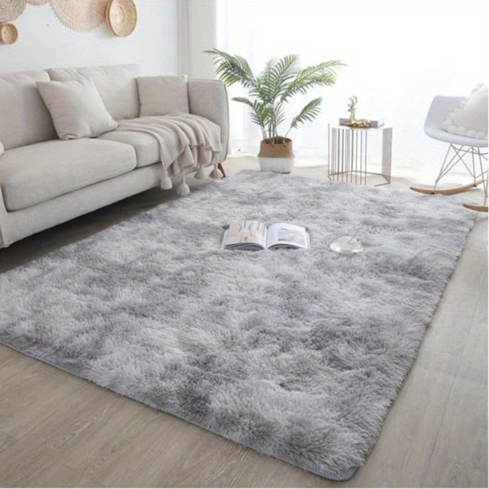 Gradient and Solid-Color Plush Shag Area Rug in 4 x 6, 5 x 8 or 6 x 9-Foot Checkout Options