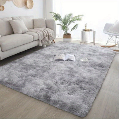 Gradient and Solid-Color Plush Shag Area Rug in 4 x 6, 5 x 8 or 6 x 9-Foot Checkout Options