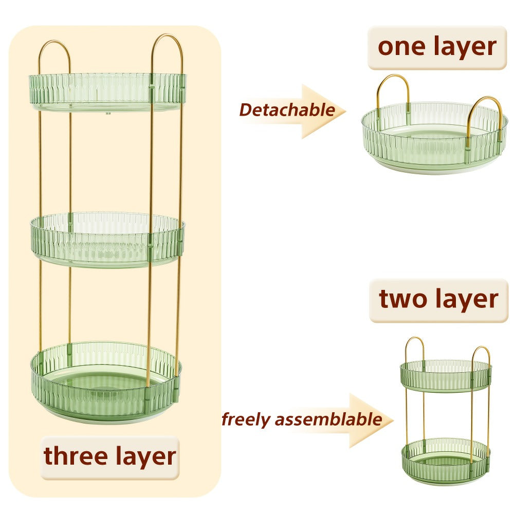 Rotating Multi-Level Makeup Organizer with Detachable Trays and 12 Exact Color-and-Layer Options