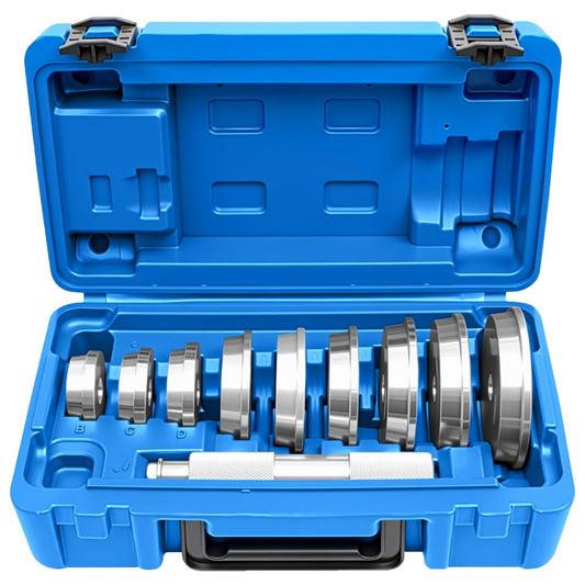 Bearing Press Kit 10-Piece – Bearing Race & Seal Bushing Driver Installation Set with 9 Double-Sided Adapters for Automotive Bearing Installation