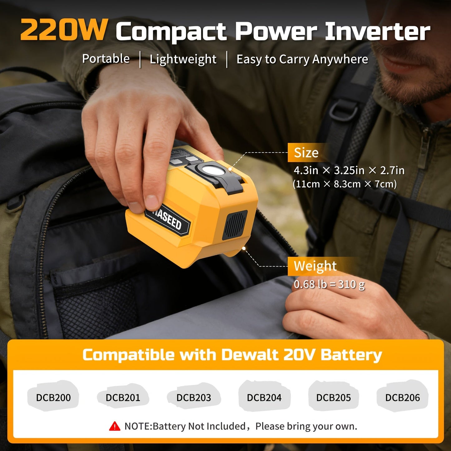 Power Inverter | DeWalt Milwaukee Battery 110V AC USB LED Work Light