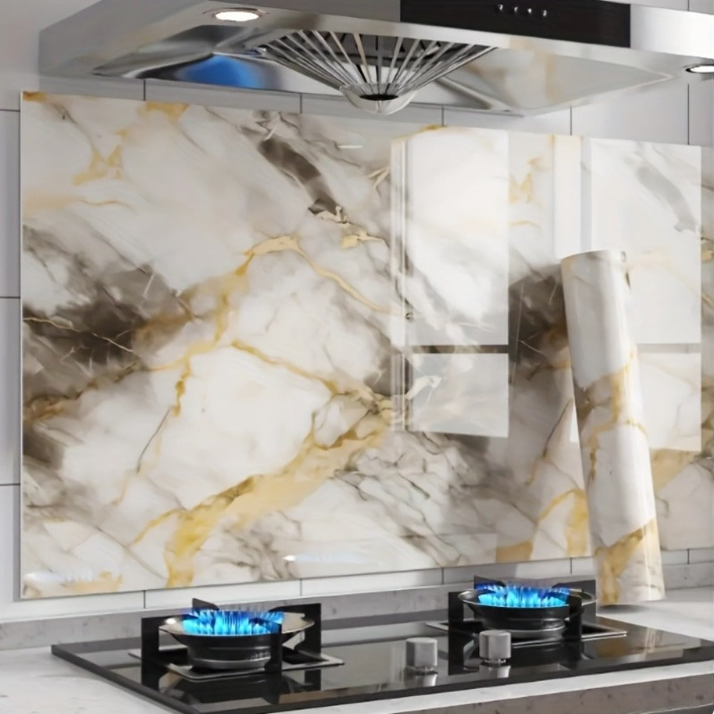 Marble-Look Peel-and-Stick Wall Covering in Four Patterns and Two Roll Lengths, 15.75 Inches Wide