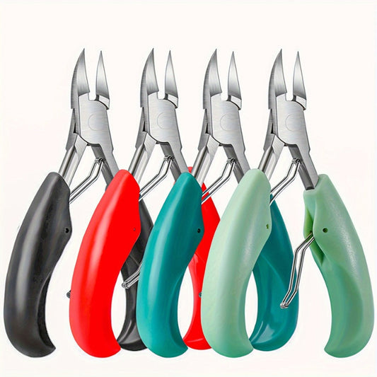 Toenail Clippers for Thick Nails & Ingrown Toenails 3 Pack Sharp Curved Blade Surgical Steel — Double Spring Ergonomic Podiatrist Nail Clipper for Men Women Seniors, Professional Pedicure Tool