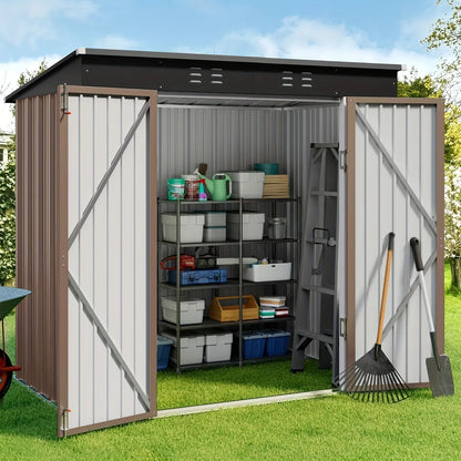 Metal Storage Shed Outdoor Garden Shed with Lockable Door – Weatherproof