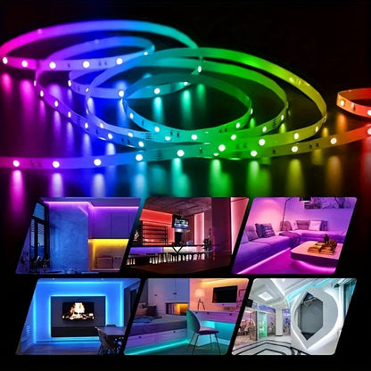 5050 RGB LED Light Strip with USB Plug and Three-Button Controller in 3m, 4m or 15m Lengths