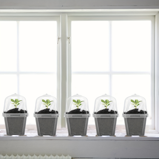 Clear Nursery Pots 3 Inch with Humidity Dome Lids 30pcs | Stackable Seed Starter Pots | Built-In Labels | Succulents Seedlings Cuttings Propagation