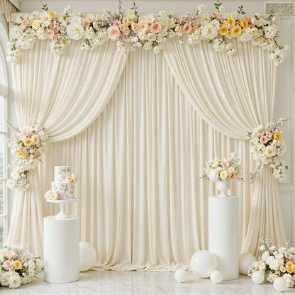 Two-Piece Photography Backdrop Curtain Set, 59 x 118 Inches per Panel, with Rod Pockets and Color Options