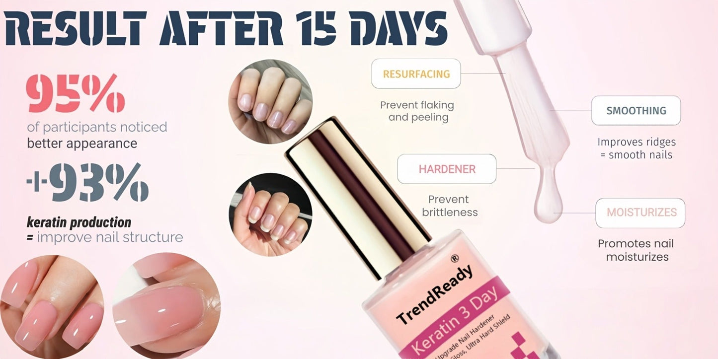 Pink-Label Nail Care Coating Two-Pack in 15 ml Square Bottles with Gold Caps and Brush Applicators