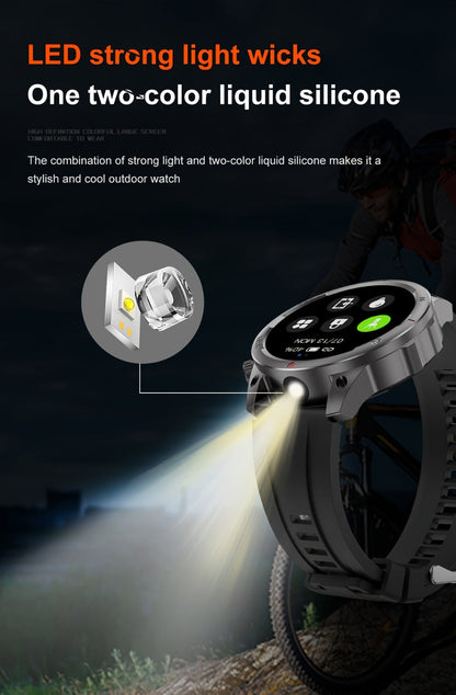GPS NFC Smartwatch for Men – AI Voice Calling, 360×360 HD Screen, Built-in Compass, Motion Trajectory, Heart Rate Sleep Fitness Tracker – Outdoor Sports Watch Black Silver Steel