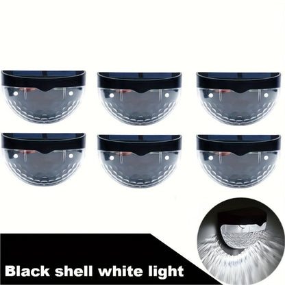 Solar Fence Lights Outdoor 6 Pack IPX4 Waterproof Solar Wall Lights Rechargeable for Porch Patio Deck Garage Security Lighting Decoration