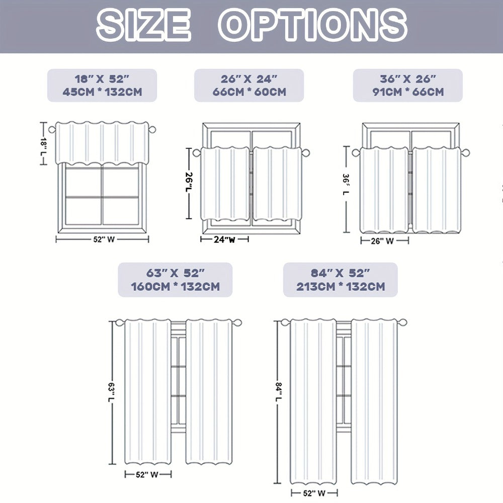 Striped Patchwork Window Curtain Set with Rod-Pocket Top, Six Colors and Five Panel-Count or Size Options
