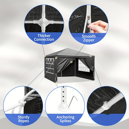 Canopy Tent Sidewalls 10x10 FT PE Fabric Waterproof 3 or 4 Side