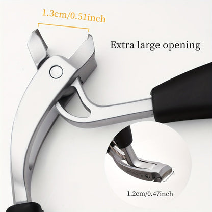Two-Piece Nail Tool Set with Black-Handle Clipper and Slim Angled Detail Tool in Fitted Shapes
