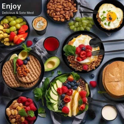 Wheat Straw Dinnerware Set 16 or 32 Piece – Plates & Bowls for 4 or 8 People, Microwave & Dishwasher Safe Plastic Dish Set, Lightweight Colorful Tableware for Home, Party & Holiday