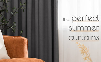 Two-Panel Solid Window Curtain Set with Rod-Pocket Top, 40 x 95-Inch Size and Two Color Options