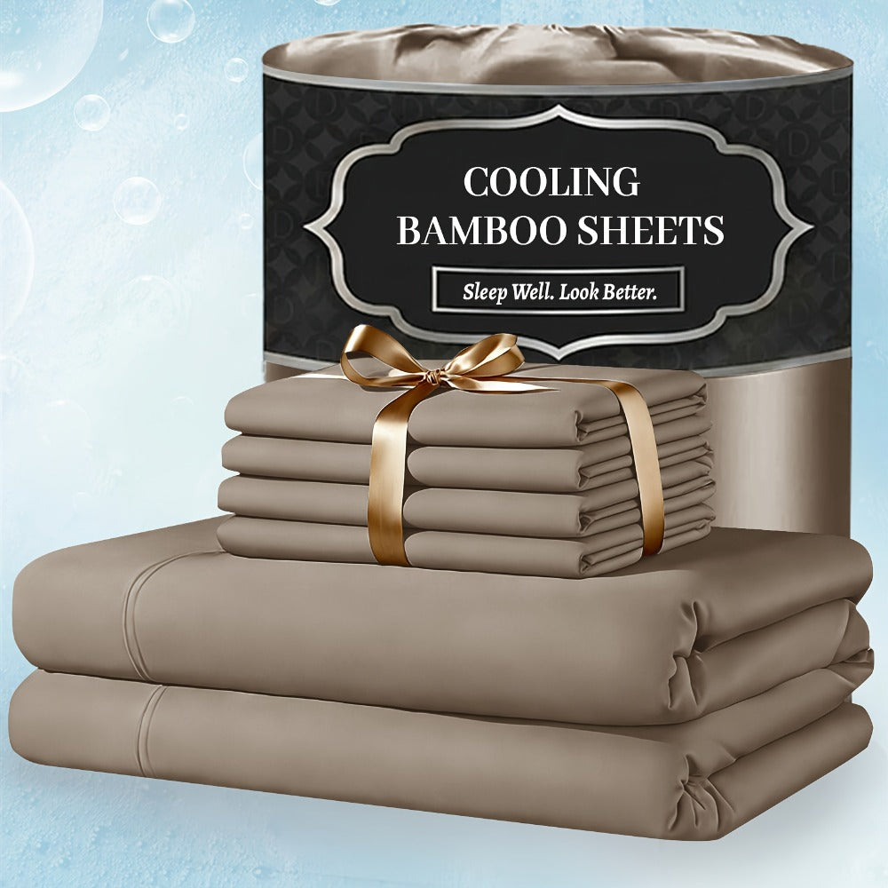 Bed Sheet Set 4-Piece Bamboo-Derived Fabric with Source-Listed Extra-Deep Pocket and Eighteen Colors