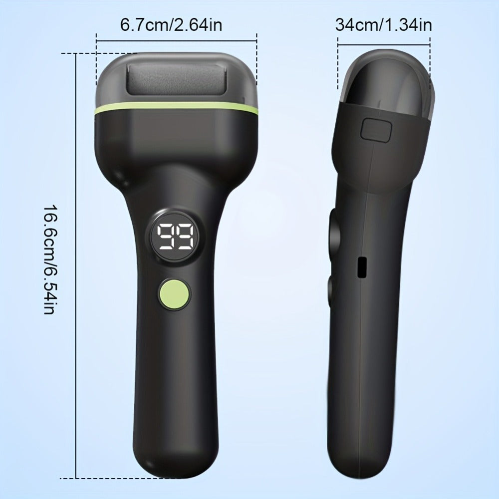 Foot Callus Remover Electric Rechargeable 3 Interchangeable Grinding Heads LCD Display Portable Electronic
