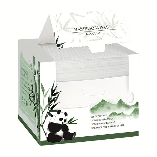 Disposable Facial Towels Bamboo Viscose Fiber Extra Thick Soft Cleansing Makeup Removal Face Towels for Sensitive Skin Travel 10x12 Inches 60 Sheets per Box White Women