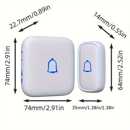 Long Range Doorbell Kit 1000ft - 115dB Loud Wireless Chime, 56 Melodies, 7 Volume Levels, Mute Mode, Battery Operated, 1 Button + 2 Plug-In Receivers, for Home Office Garage Elderly