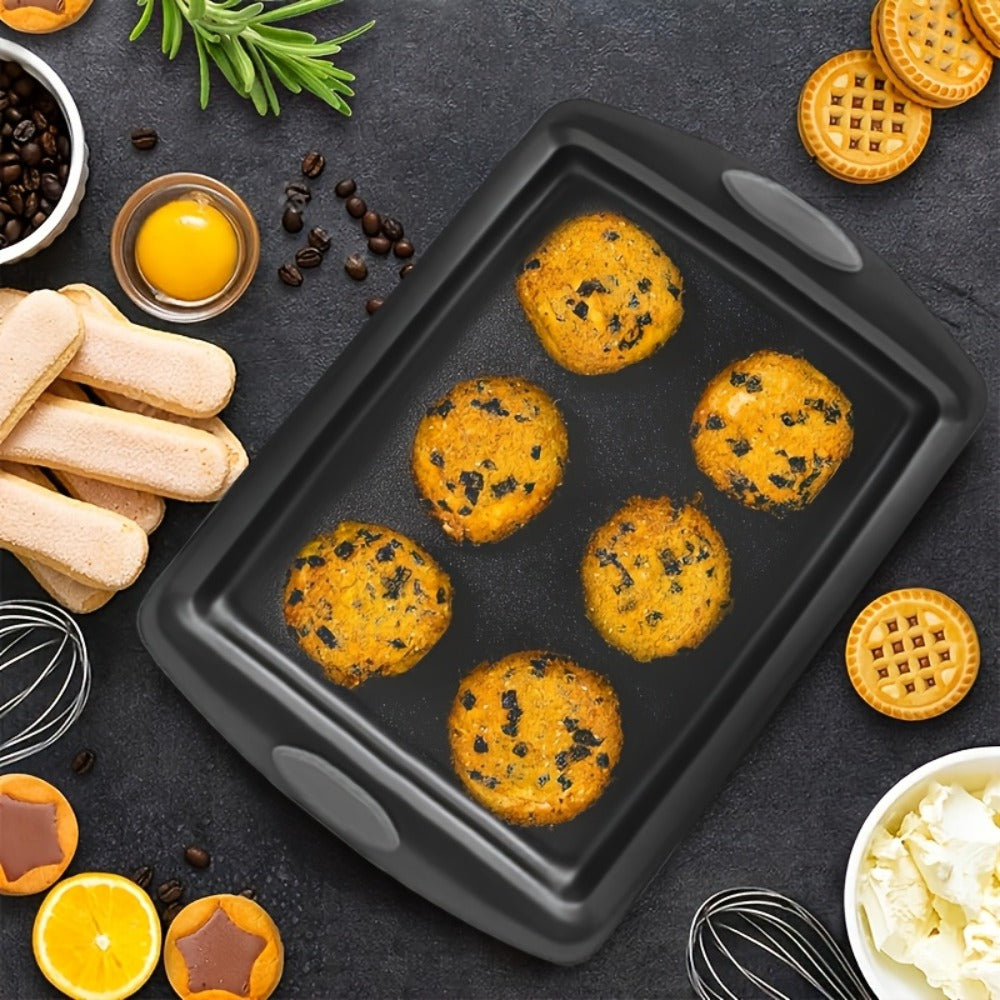 Nonstick Baking Sheet Set with Silicone Handles, Carbon Steel Cookie Sheet Pan Set in Assorted Sizes