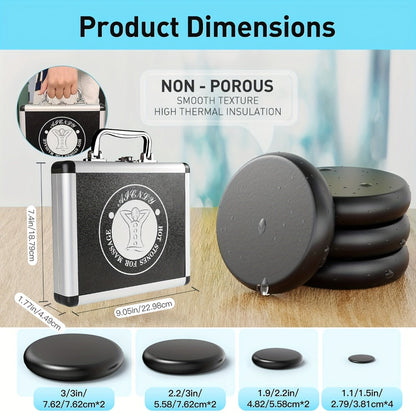 Hot Stone Massage Kit with Heater & Temperature Control – 10-Piece Professional Basalt Spa Stones Set for Full Body, Neck, Back & Leg Massage Therapy at Home or Salon